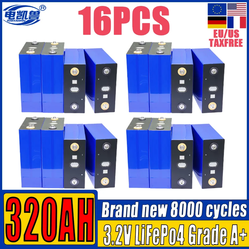 

16 шт. 3,2 В 320 Ач 280 Ач 340 Ач 105 Ач lifepo4 аккумулятор DIY 48 В электрическая лодка для хранения солнечной энергии бытовой аккумулятор США/ЕС беспошлинный