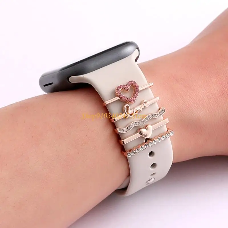 Q22A Сверкающие кристалл с акцентом съемные силиконовые часы чарки из нержавеющей стали украшения для различных случаев