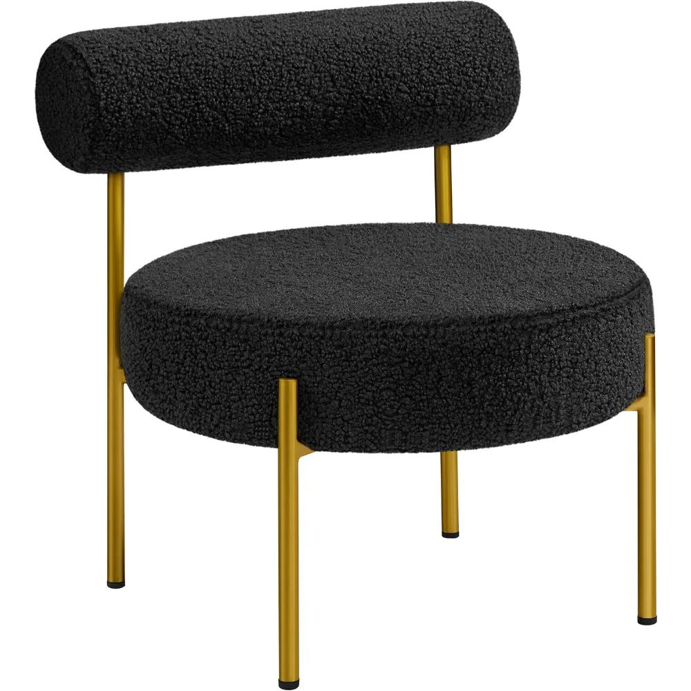 

Modern Tufted Vanity Chair with Gold Legs for Bedroom Makeup Room Home Office, Black
