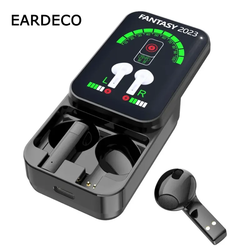 EARDECO Large Screen Fone De Ouvido Bluetooth Mic Wireless Headphones Earphones Bass TWS Bluetooth Headphone Stereo Earphone