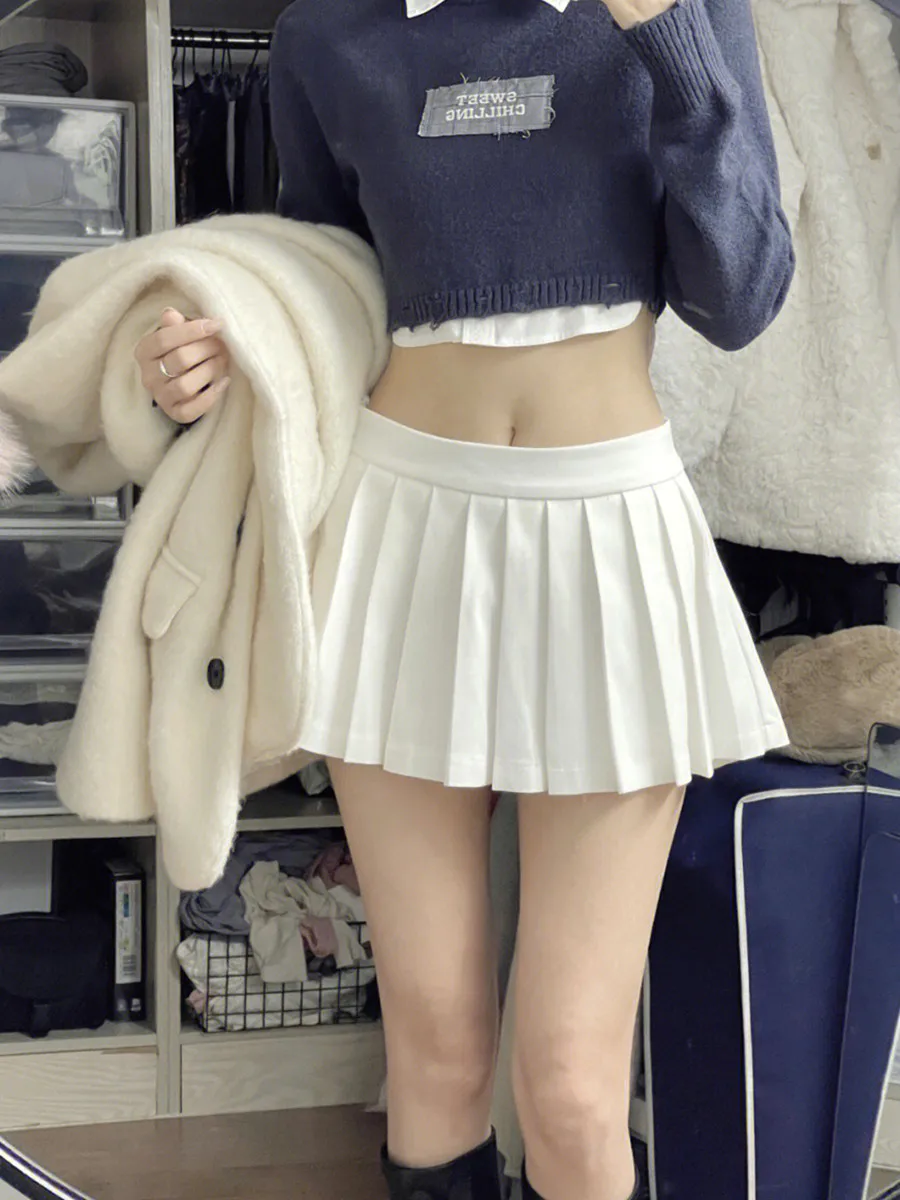 150 Small short preppy pleated skirt female anti-slip high-waisted A-line slim jk miniskirt xs high