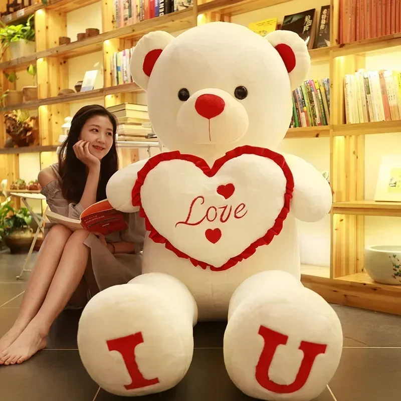 Cute  Big Size Bear 80/100cm Plush Toy Giant Pink Soft Stuffed Animals Pillow Dolls Grilfriend Girl Wife Surprise Valentines Day