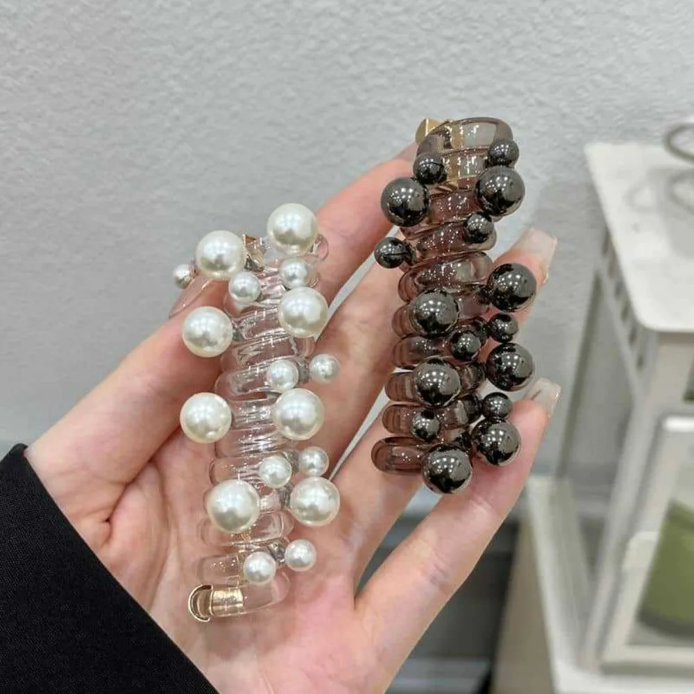 Cable de teléfono a la moda, banda elástica para el cabello, trenza de burbujas, cordón para teléfono con perlas, accesorios para el cabello, banda para el cabello para mujer