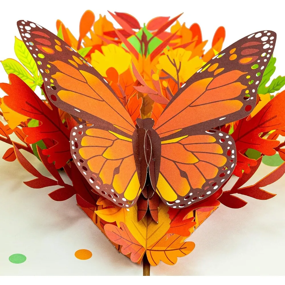 

Paper Love Butterfly Card | 3D Pop-Up Fall Greeting Card for Autumn Birthday, Thanksgiving, Thinking of You or Just Because