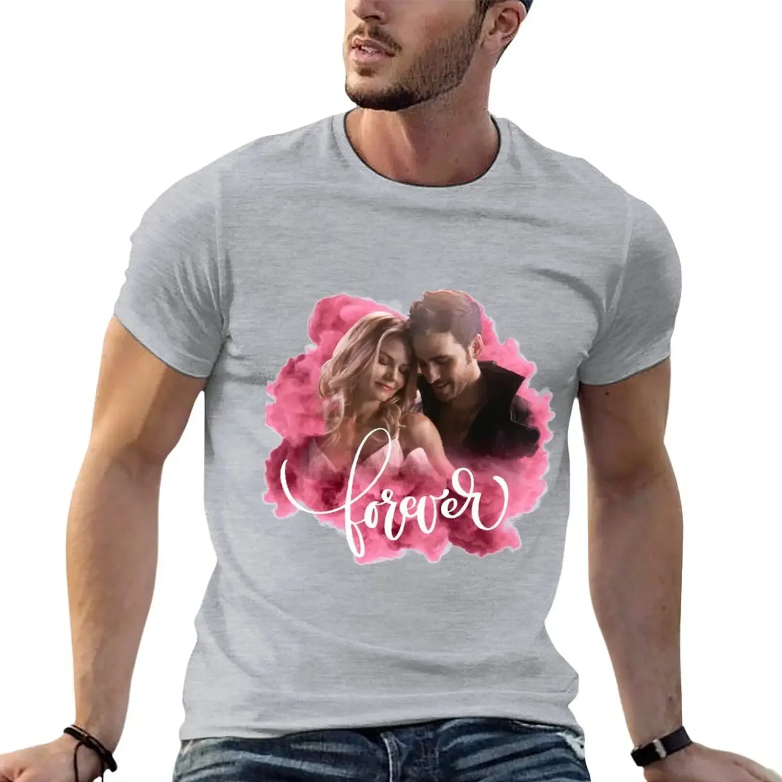 Once Upon A Time: Emma & Hook (Captain Swan), Forever T-Shirt hippie clothes vintage anime shirt big and tall t shirts for men