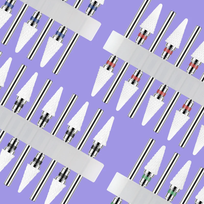 10 Chiếc Gốm Carbide Dao Phay Cho Móng Tay Nail Khoan Bộ Gel Ba Lan Loại Bỏ Dâu Tây Điện Dũa Móng Tay Dụng Cụ