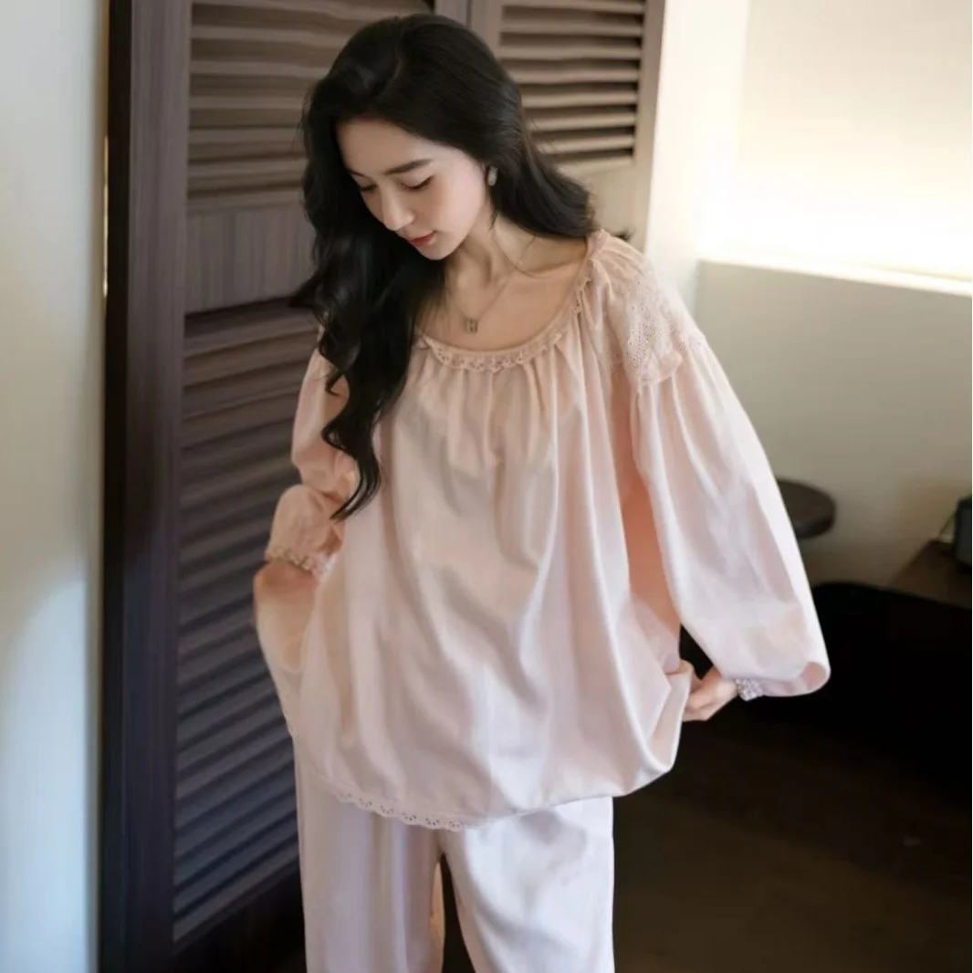 spring-2026-women's-spwear-long-sve-round-ne-home-clothes-pure-color-set-floral-cotton-pijama-comfortable-soft-fabric