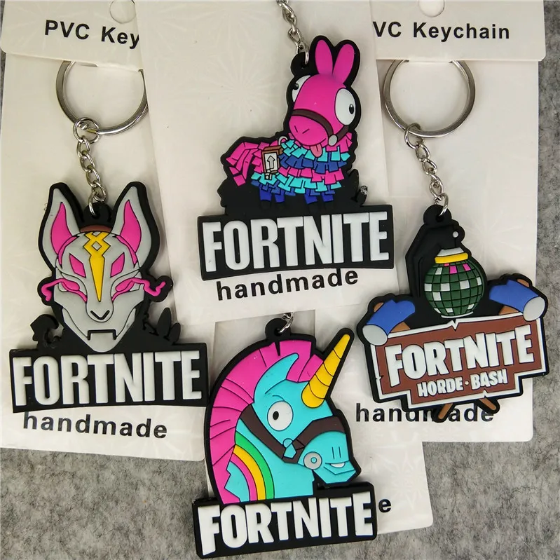 Fortnite Cartoon PVC Keychain Game Characters Peripheral Backpack Pendant Decoration Cute Double Sided Glue Keychain Accessories