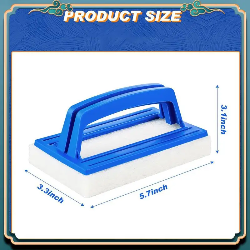 ABMV-4er-Pack handgehaltene Pool-Scheuerbürste, schrubbendes Scheuerschwammpolster zum Reinigen von Schrubber, Küche, Badezimmer, Wanne, Duschfliesen