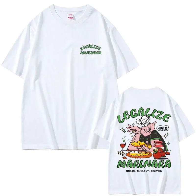 

Legalize Marinara Food Funny Meme T-shirt Men Women Casual Oversized Short Sleeve Summer Men's Cartoon Humor Oversized T Shirts