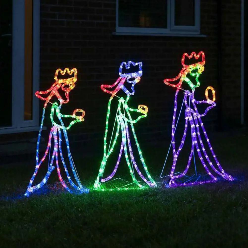 Outdoor Christmas LED Three 3 Kings Silhouette Motif Rope Light Decoration Wholesale Dropshipping