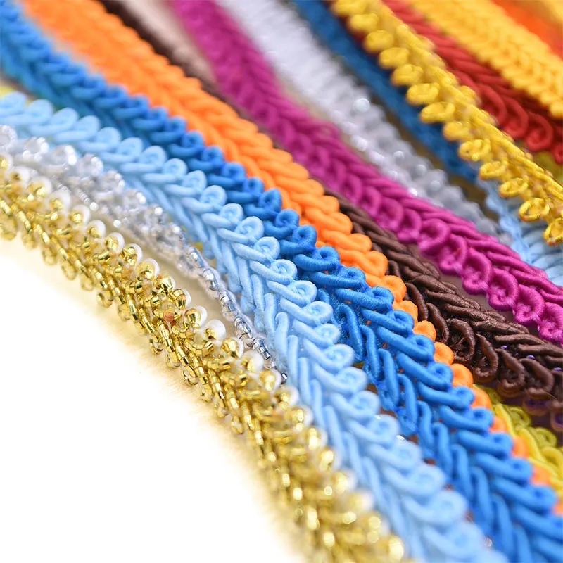 5/10m 8mm Multicolor Centipede Braided Lace Trim Ribbon for Party Decoration DIY Crafts Clothes Sewing Fabric Accessories