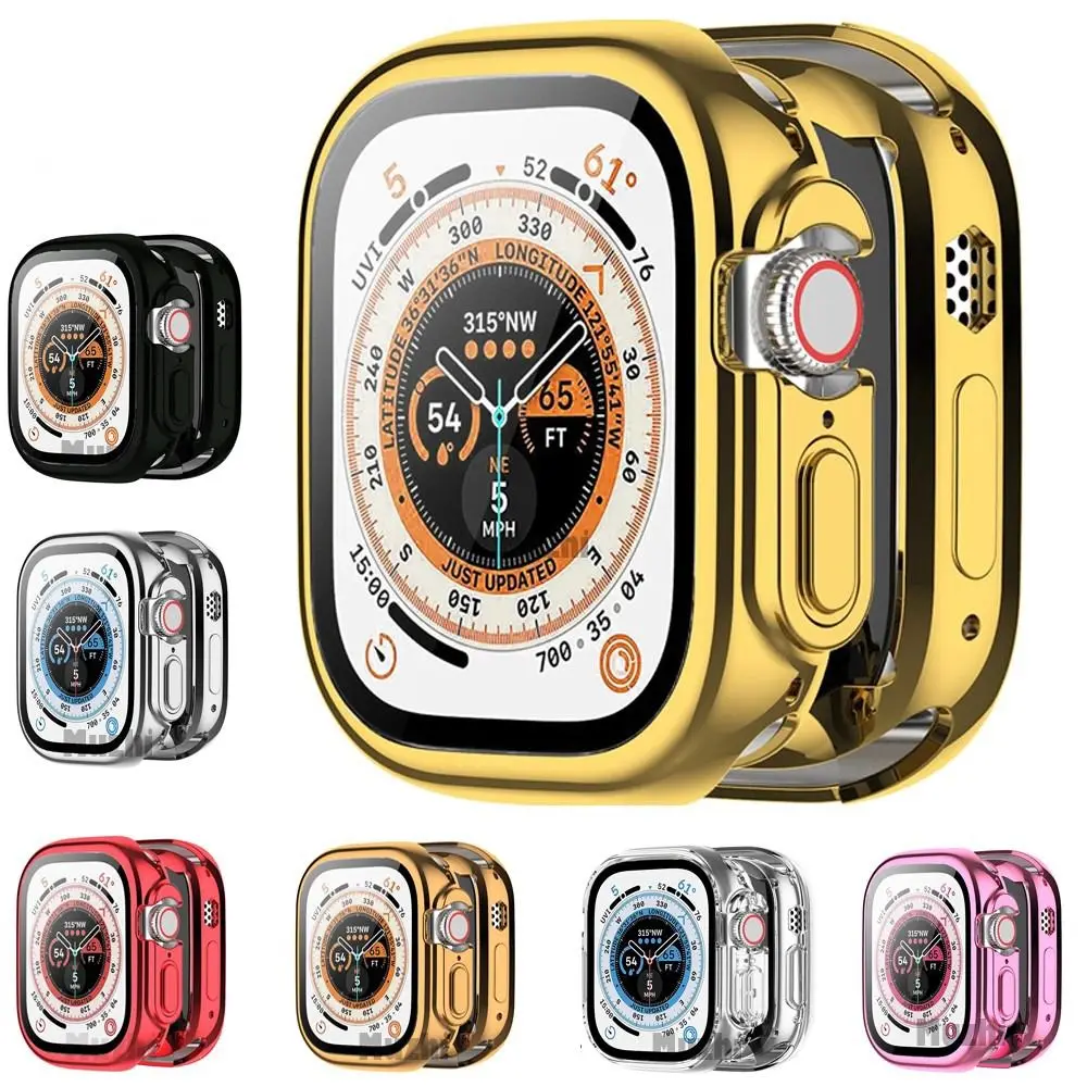 New Full Cover TPU Case Bumper Watchband Screen Protector Soft Smart Protective Shell for Apple Watch Ultra 49MM Smart Watch