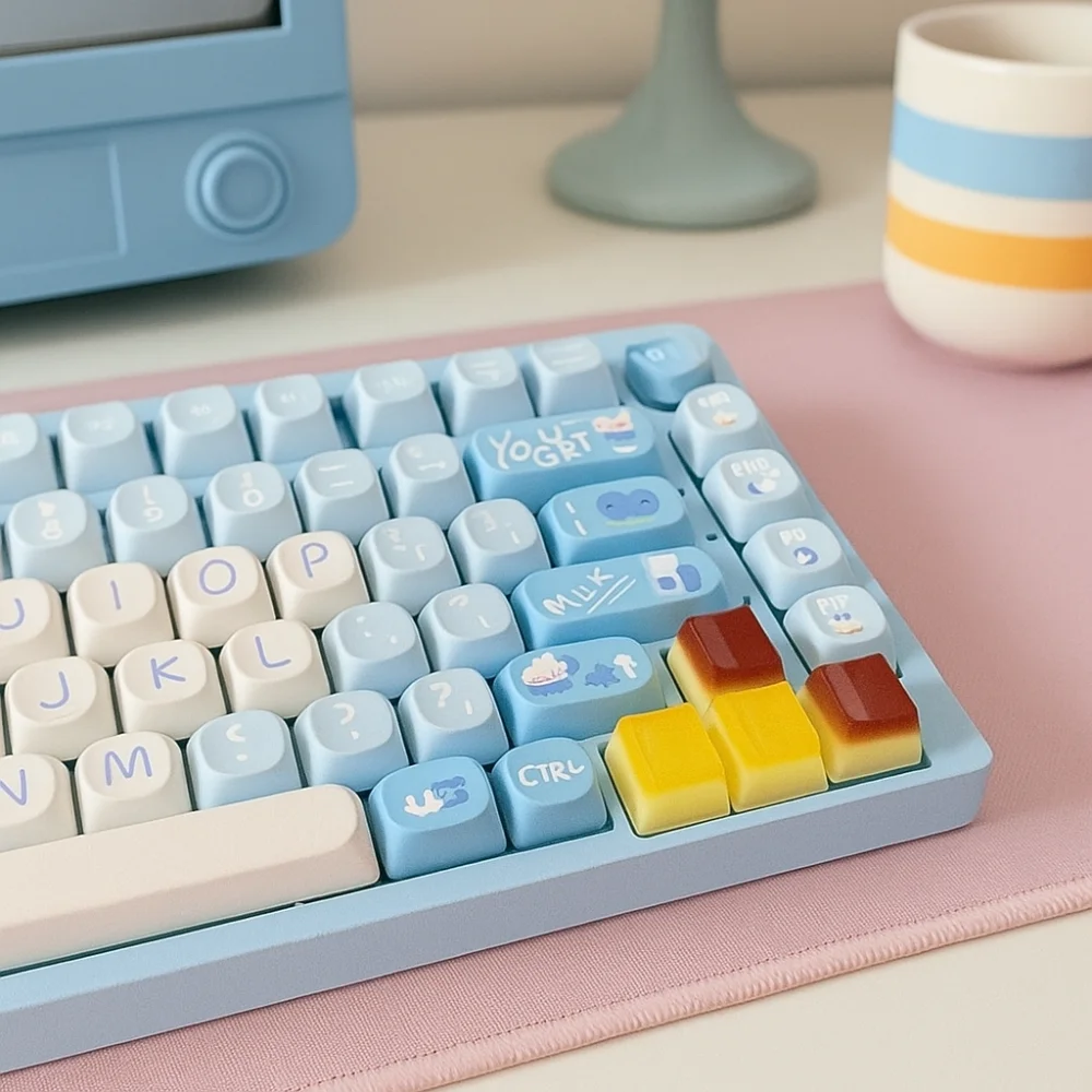 

Cross Shaft Jelly Pudding Keycap Personalized Transparent Design Mechanical Keyboard Key Caps Jelly Texture Original Dripping