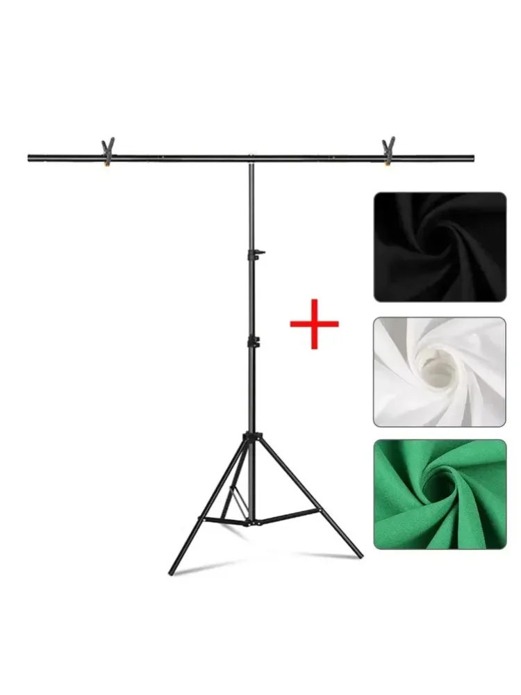 T-förmiger Hintergrundständer 2x2m für Fotografie, verstellbares Stützsystem für Fotostudio-Hintergründe aus Vliesstoff und Musselin