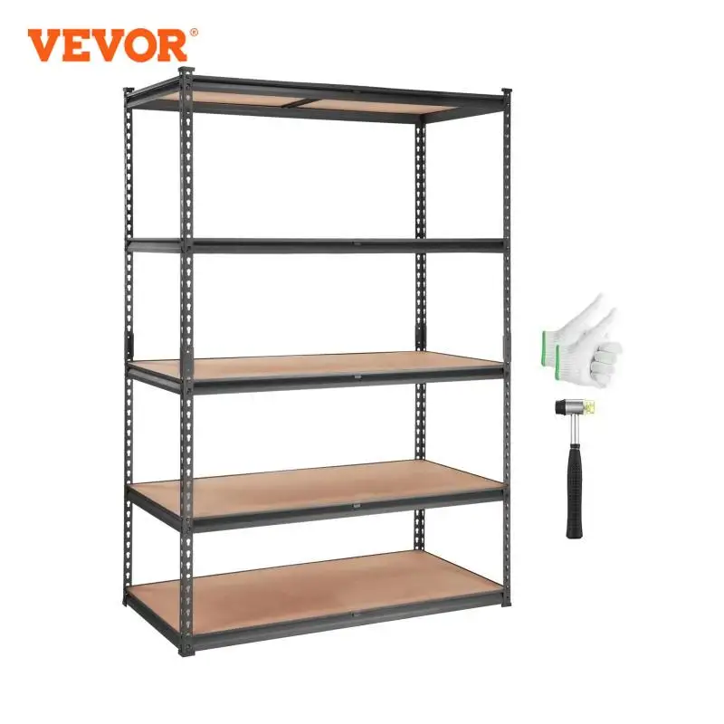 VEVOR Étagère de Rangement Garage Métallique 5 Niveaux 907,2kg 121,9x61x182,9cm