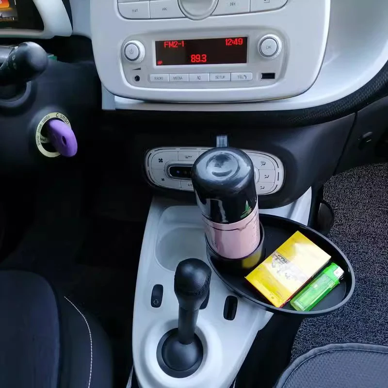 لبنز الذكية 453 Fortwo Forfour 2015-2019 سيارة حامل الكأس صينية تنظيم الجدول الغذاء سيارة صينية المحمولة قابل للتعديل حامل مشروبات