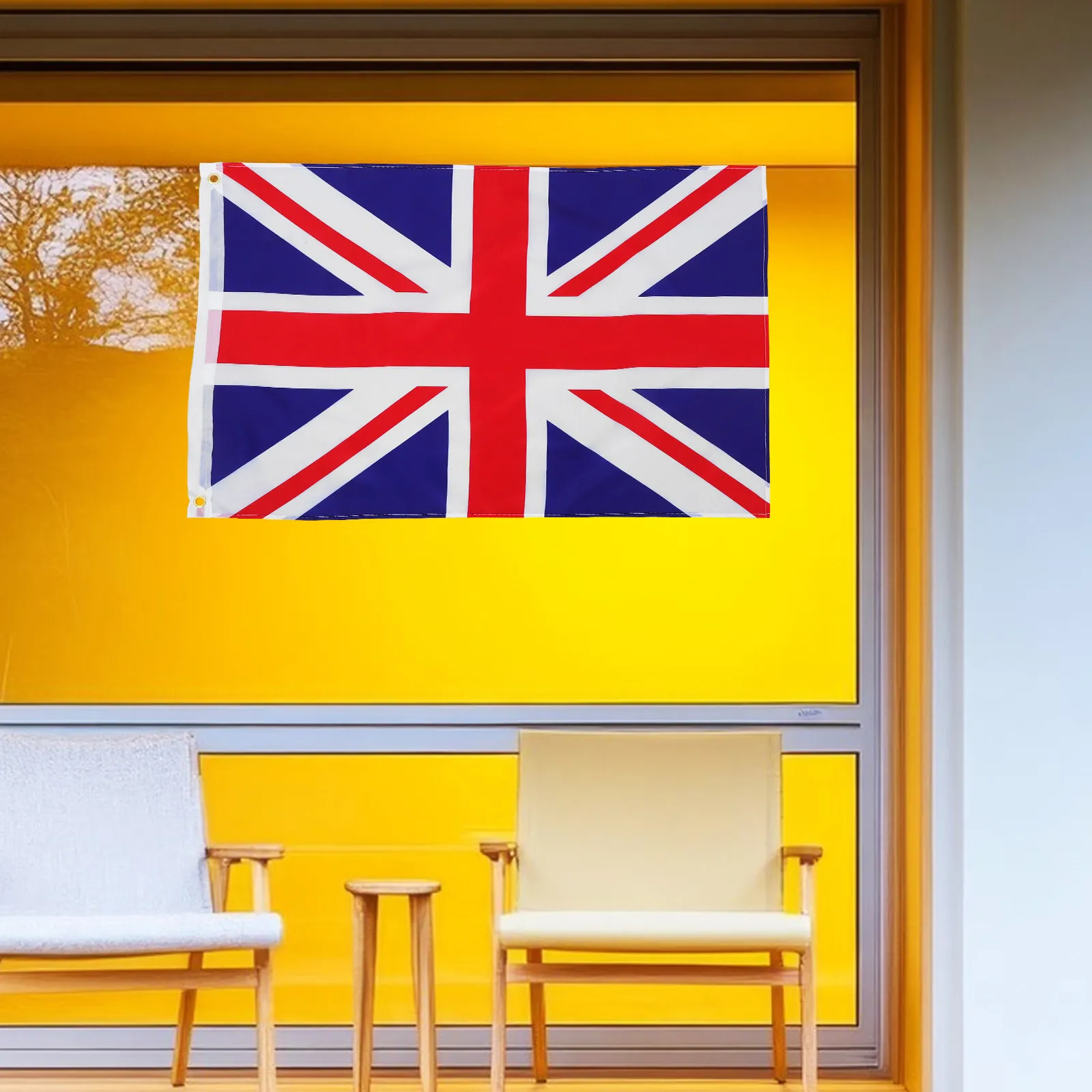 British Union Jack Flag 90x60cm Polyester Garden Hanging Decoration Vibrant Color Fade Resistant Reinforced Edges Outdoor