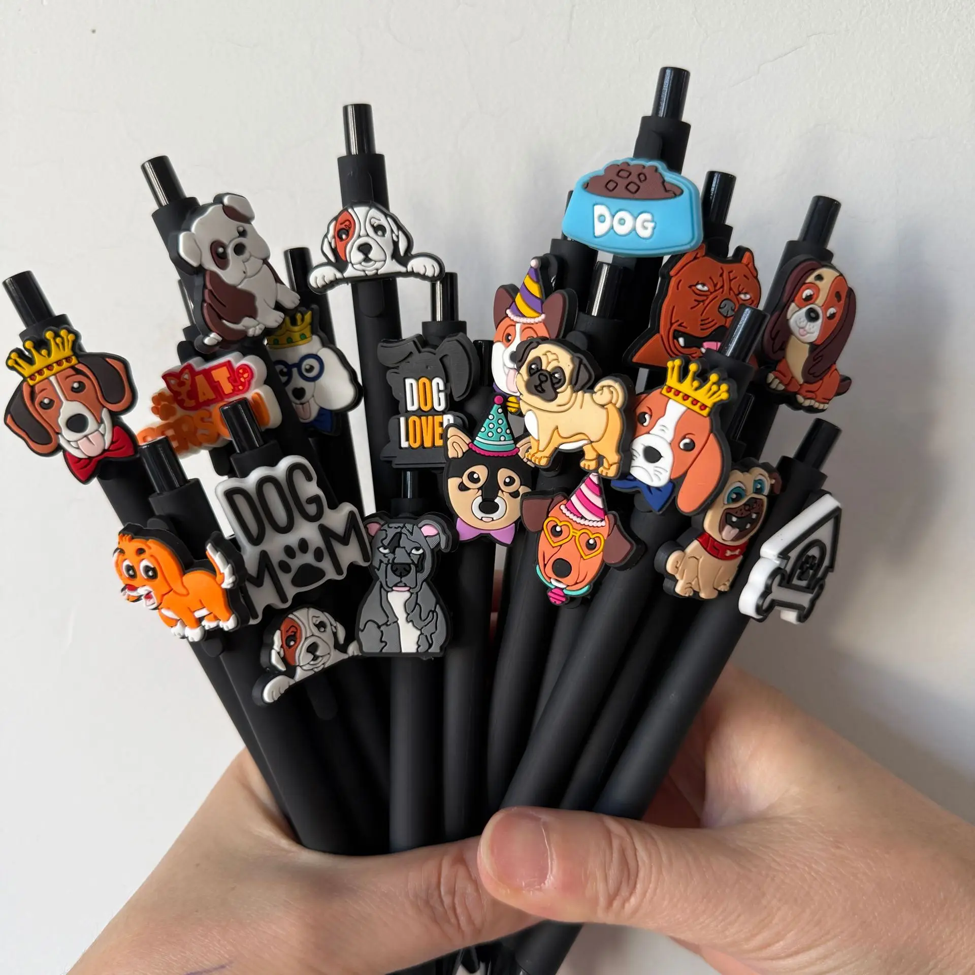 

New Dog Theme Patch Pen Creative PVC Soft Head Ballpoint Pen Student Signature Gift Pen