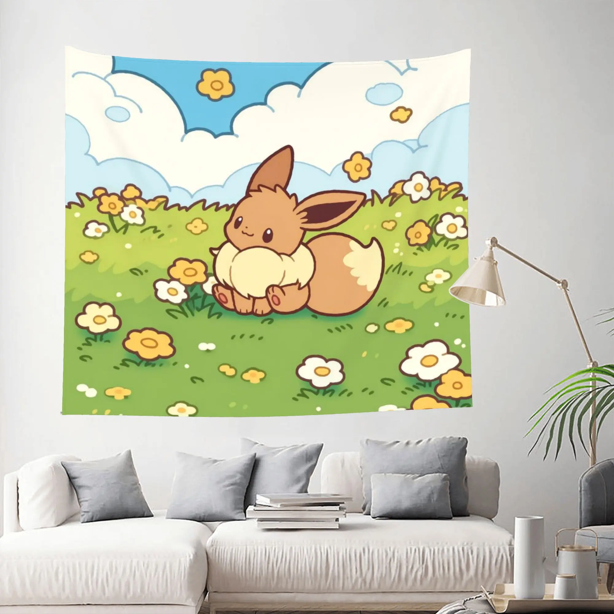 pokemon Customized Cutecore Tapestry Eeveelution Wall Hanging Blanket Tapestry Home Decor Items Wall Decorations