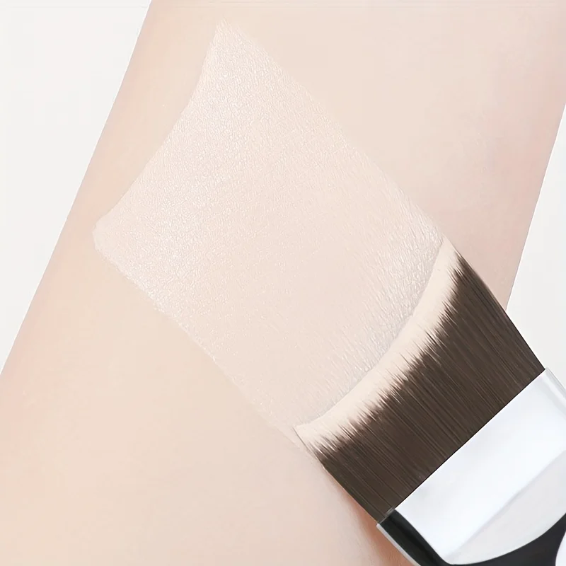 Pincel de base de ponta dupla, cerdas de nylon macias com raspador embutido, alça antiderrapante para aplicação impecável, ferramenta de maquiagem, 1 peça