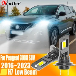 2x H7 Led Headlight Canbus No Error H18 Car Bulb High Power 6000K White Light Diode Lamp 12v 55w For Peugeot 3008 SUV 2016~2023