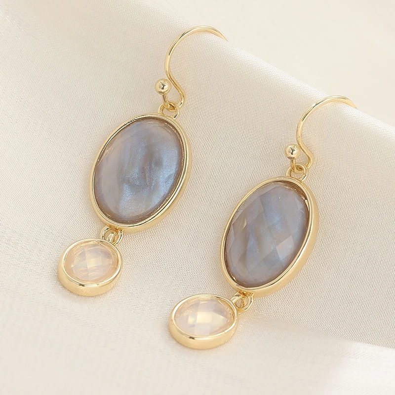 Zarte ovale synthetische Zirkon-Ohrringe, Edelstein, schlicht, elegant, für Damen, Schmuck, Accessoires, Geschenke
