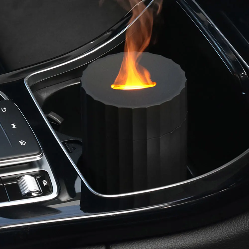 Colorful Flame Car Diffuser Humidifier Air Aroma Diffuser Humidifier 7 Flame Colors USB Ultrasonic Aroma Diffusers for Home Room