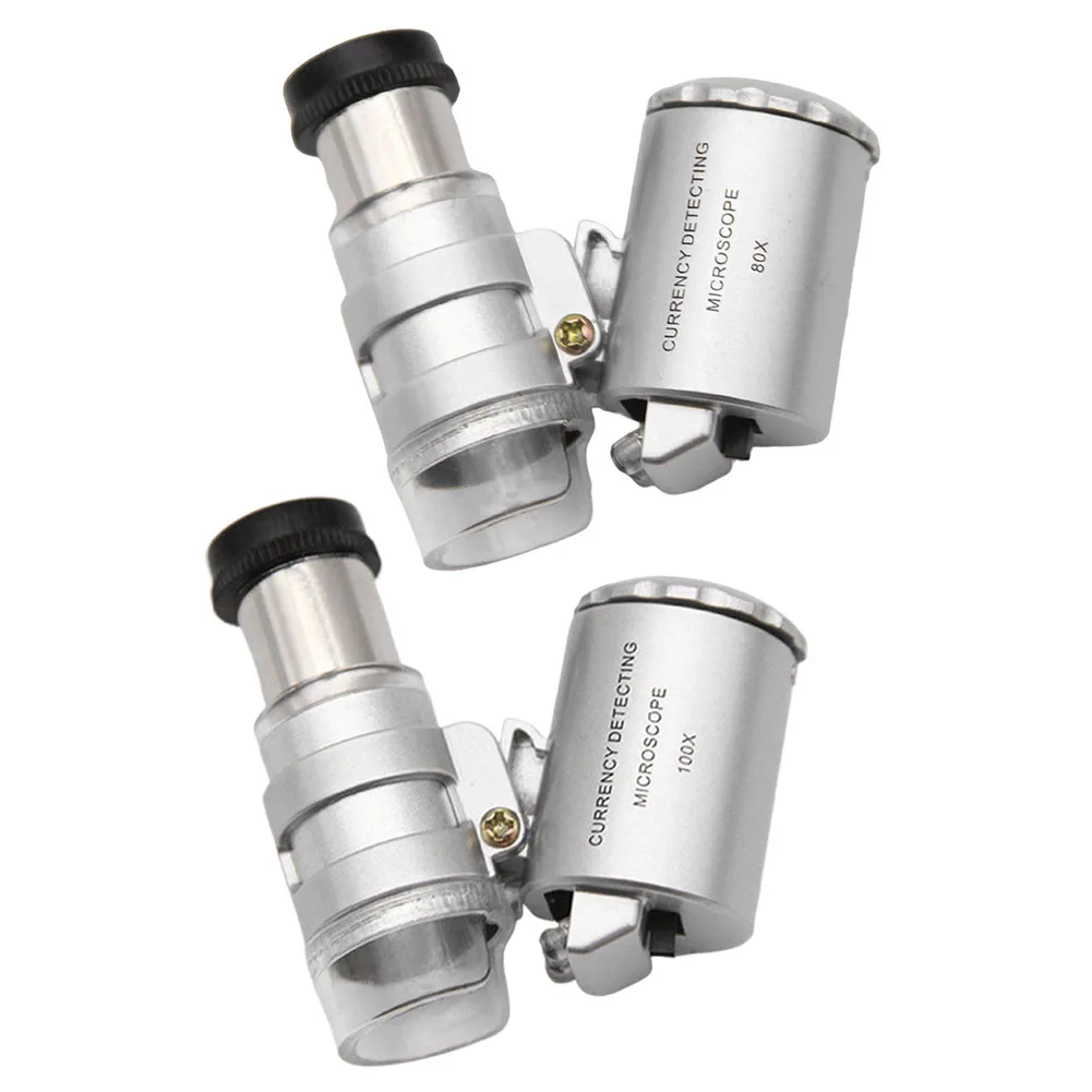 Jewelry Appreciation Microscope with LED Adjustable Jeweler Loupe Illuminated Handheld Magnifying Glass for Currency Detection