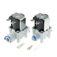 Válvula Solenoide de plástico eléctrica de 12V, 24V, 220V, Normal cerrada, tubo de manguera de 1/4 "", 3/8"", conexión rápida, sistema de ósmosis inversa de agua RO