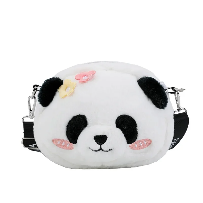 Urocza pluszowa torba Crossbody Panda plecaki na jedno ramię ukośny portfel zwierzęta zabawka portmonetka dla dzieci prezent urodzinowy