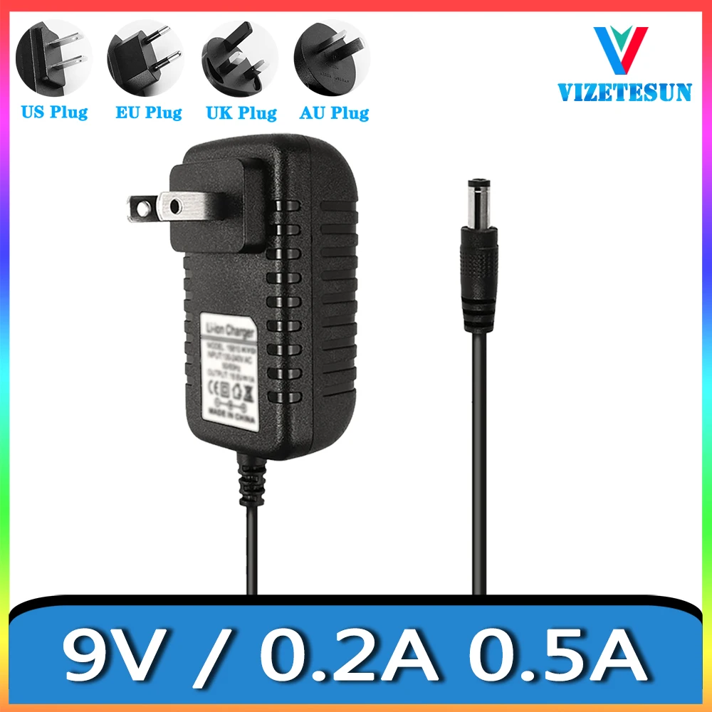 

9V 0.2A 0.5A Guitar Effector Small Speaker Power Adapter DC 5.5 * 2.1MM Voltage Stabilizing Adapter