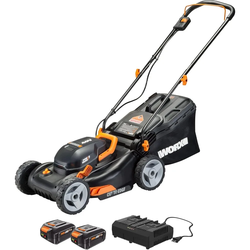 

40V 17" Cordless Lawn Mower for Small Yards, 2-in-1 Battery Lawn Mower Cuts Quiet, Compact & Lightweight