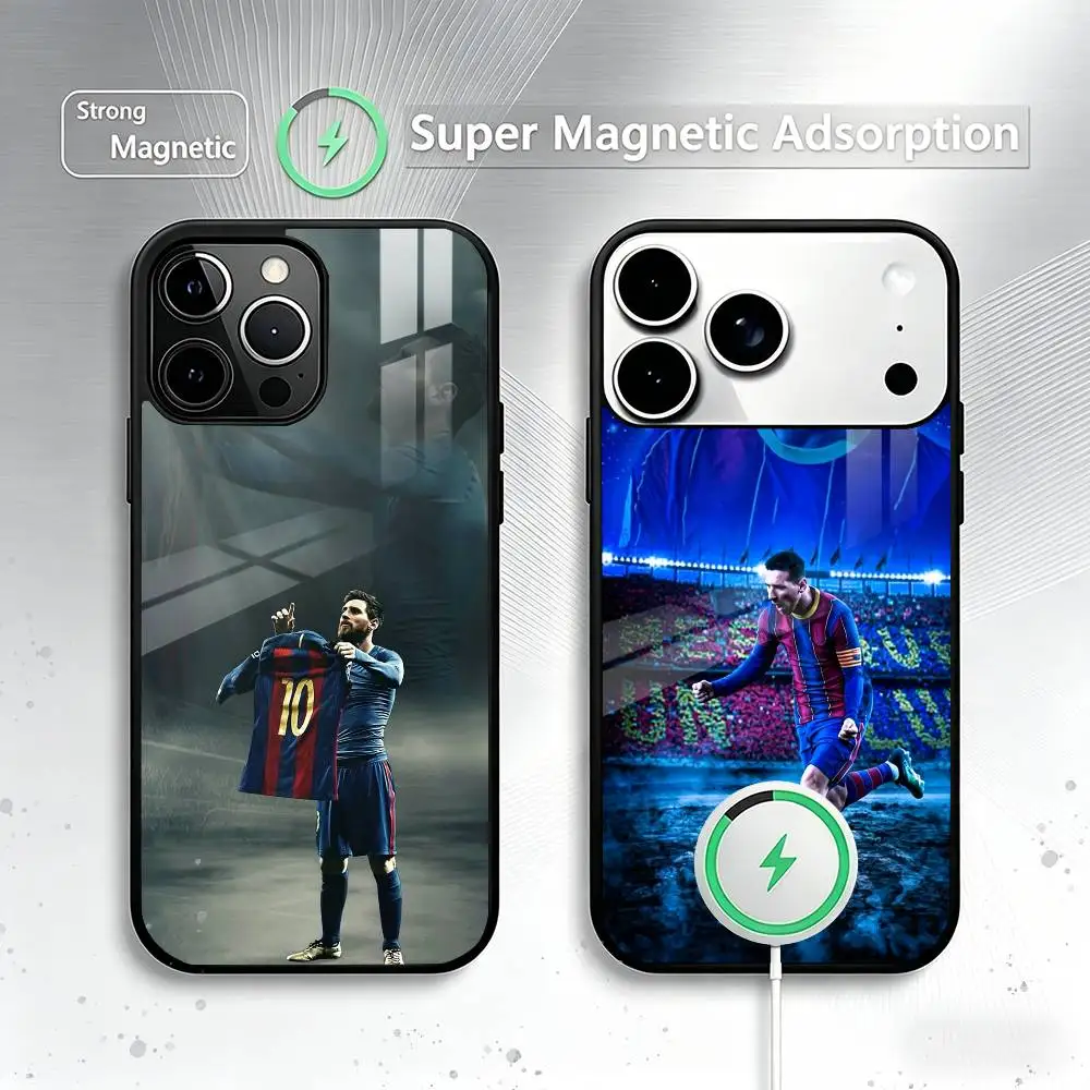 

King Football m-Messi Phone Case For iPhone17,16,15,14,13,12,11 Plus,Pro Magnetic with Magsafe Wireless Charging