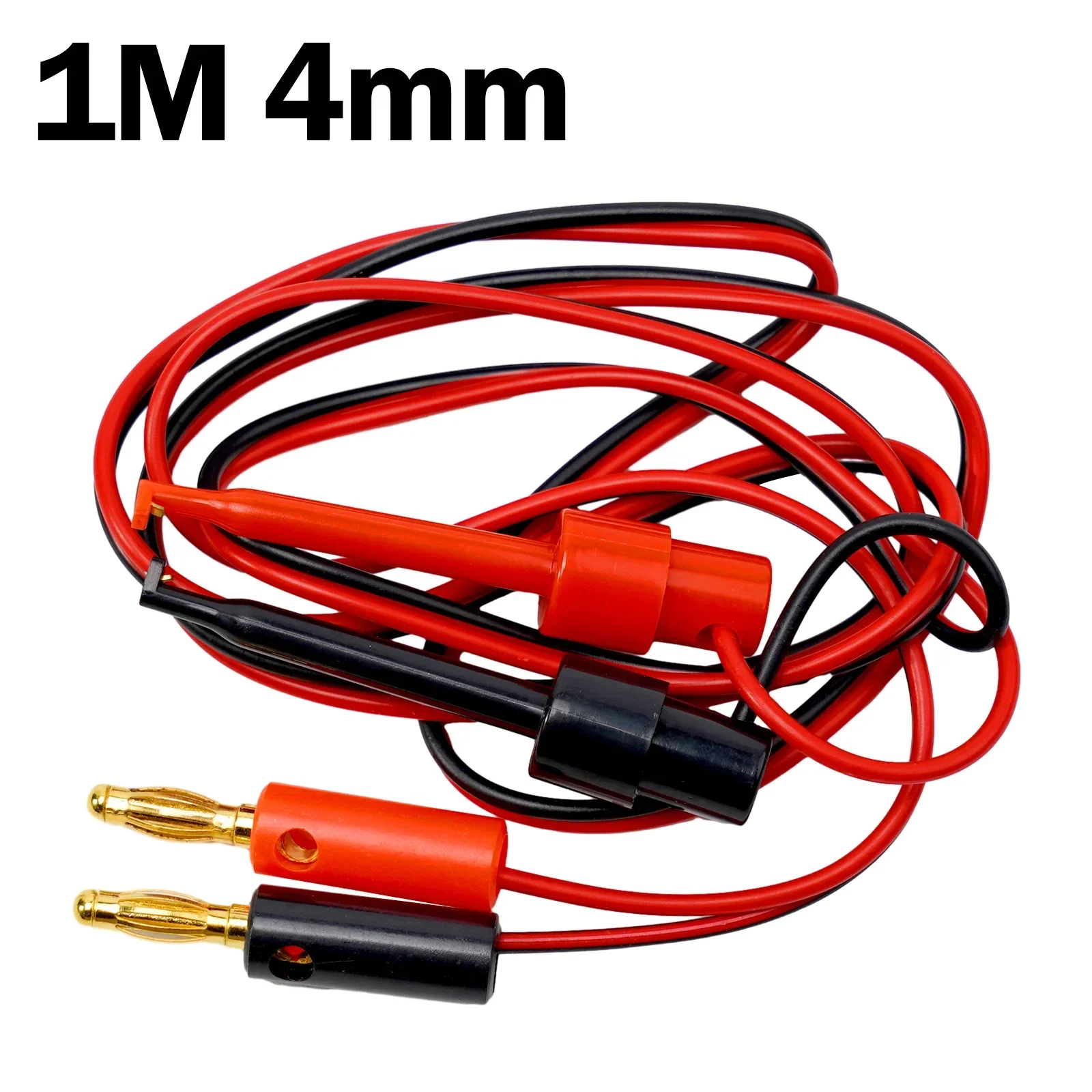 1M 4mm Banana Connector To Hook Clamp Adapter For Multimeter Test Leads Banana-Plug Connector Hook Clamp Adapter Cable