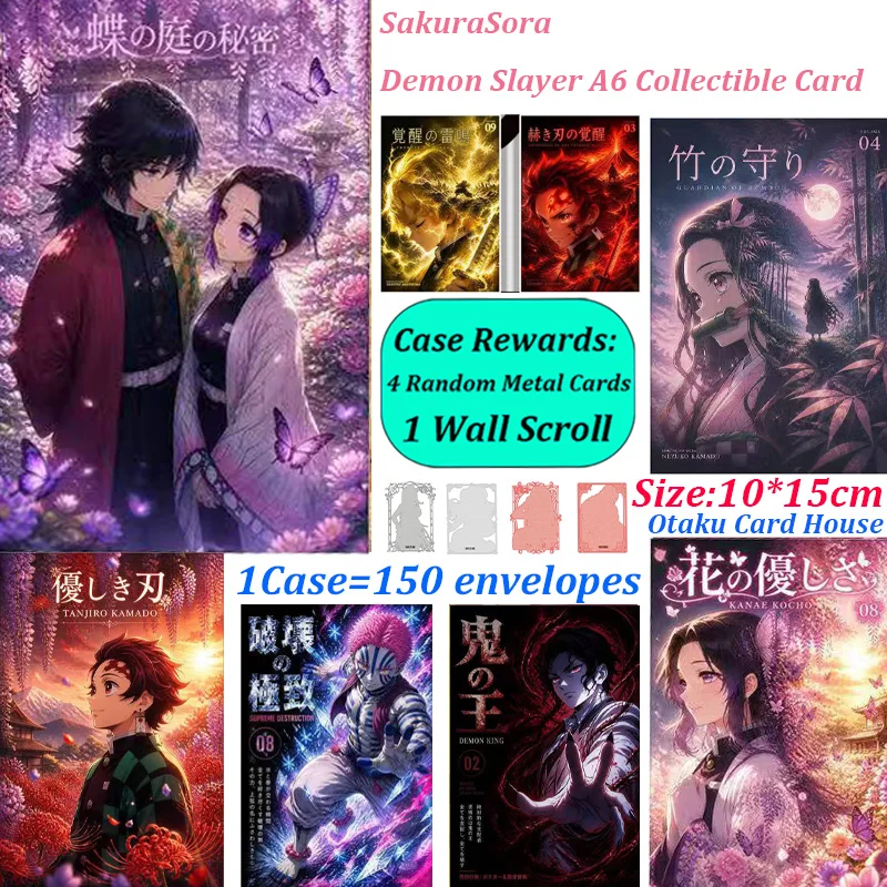 SakuraSora Demon Slayer Cards A6 Premium Collectible Cards Kimetsu no Yaiba Whole Box Wholesale Anime Waifu Cards