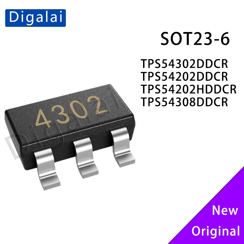 

Original TPS54302DDCR TPS54202DDCR TPS54202HDDCR TPS54308DDCR Sync Buck Converter IC Chip SOT-23-6 4.5V-28V Input 3A Bulk Stock