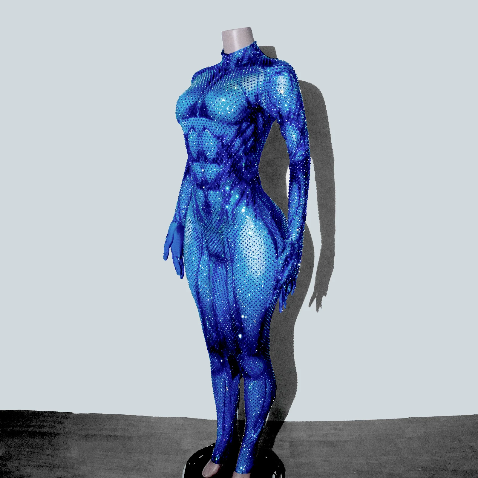 Męski luksusowy kombinezon z dżetami, elastyczny spandex, seksowny strój sceniczny dla DJ-a, kostium taneczny, dla muskularnego mężczyzny, tancerza barowego.