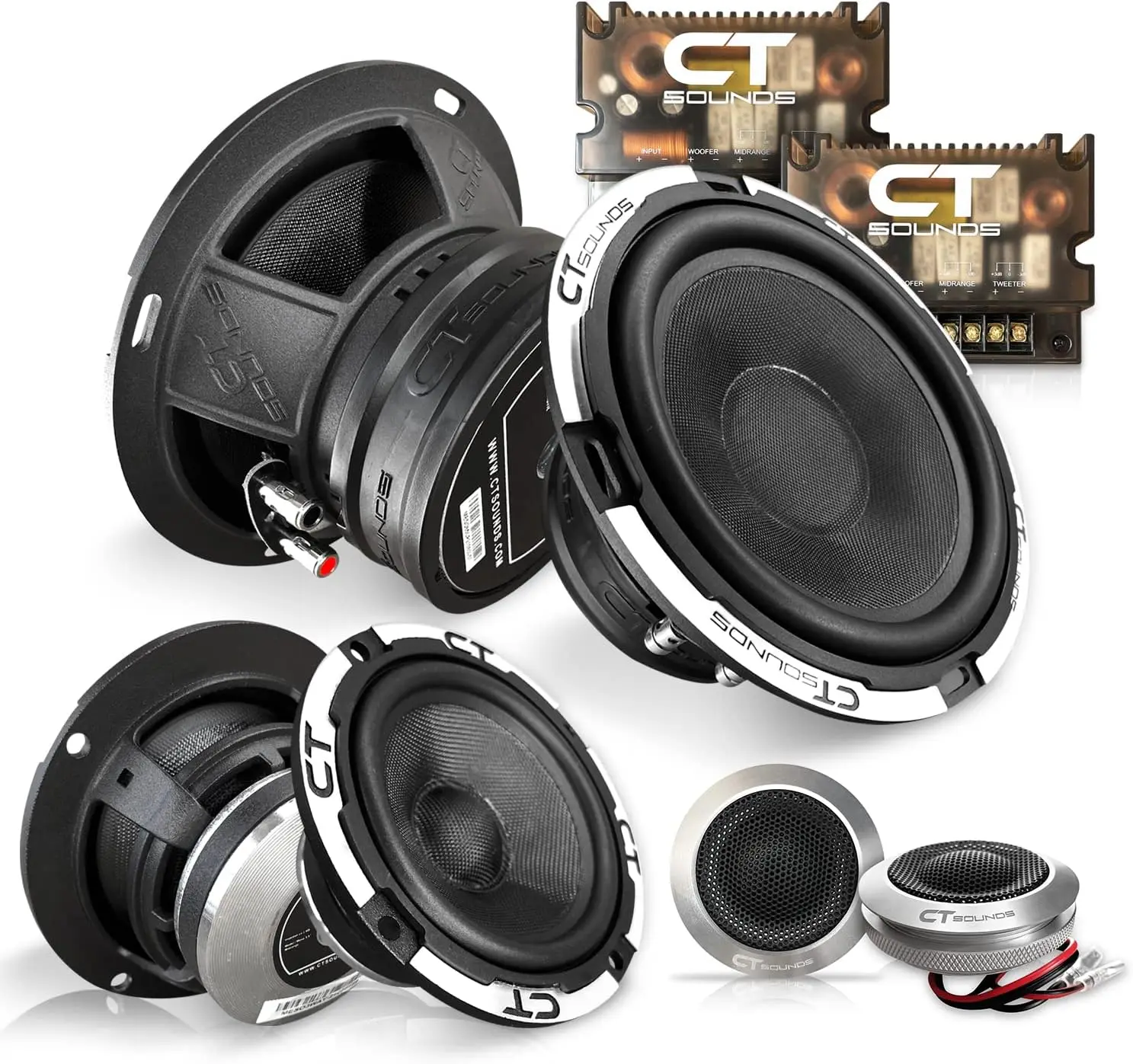 Meso 6.5” 500 Watt 3-Way Premium Component Car Speaker Set