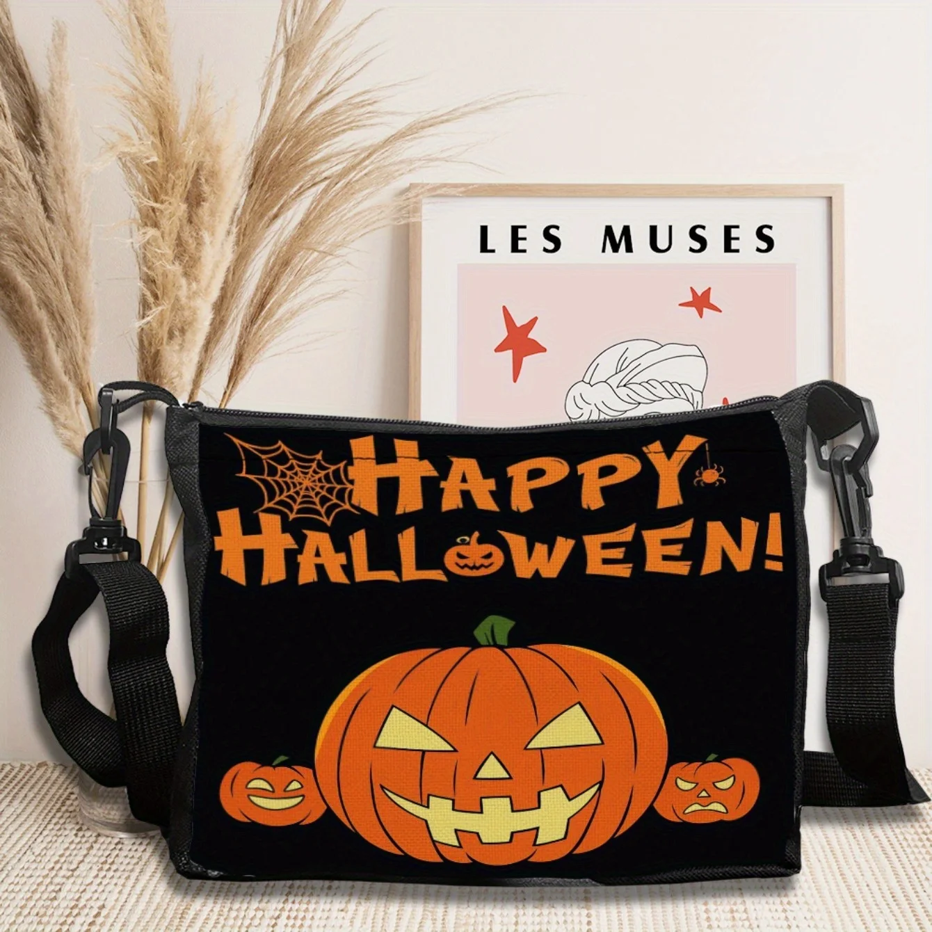 

Модный и уникальный дизайн сумки через плечо «Креативный тыквенный призрак», идеально сочетается с различными формами, сумка через плечо