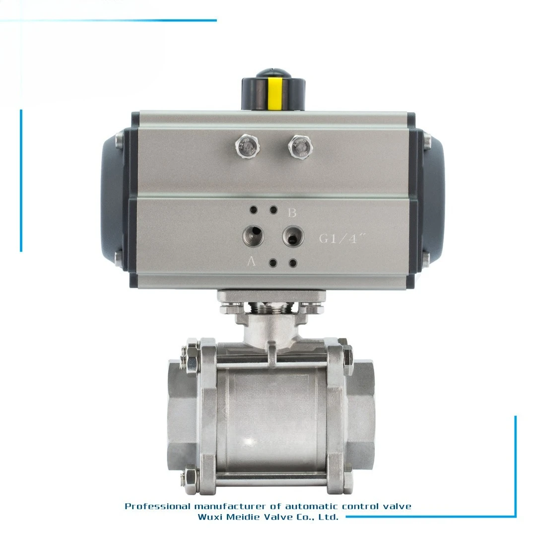 

Q611F-16P Pneumatic 304 stainless steel three-piece wire buckle ball valve DN15 20 25 32 40 50 65