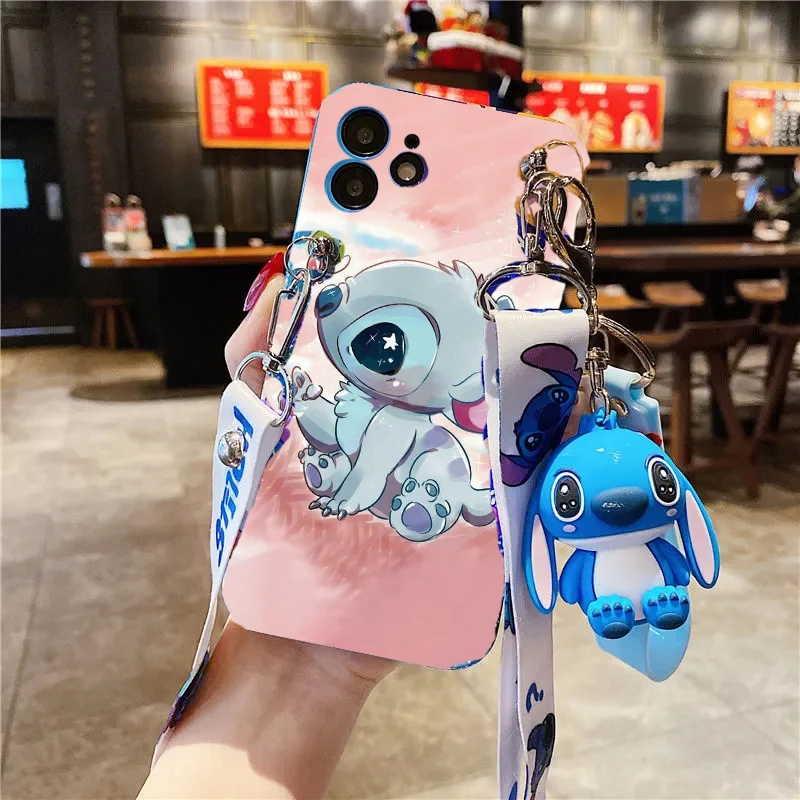 Cartoon Cute Blue Stitch Tpu Case For iPhone 12 Pro Max 13 11 14 Pro XS Max XR X 6 6S 7 8 Plus SE Mini Cover