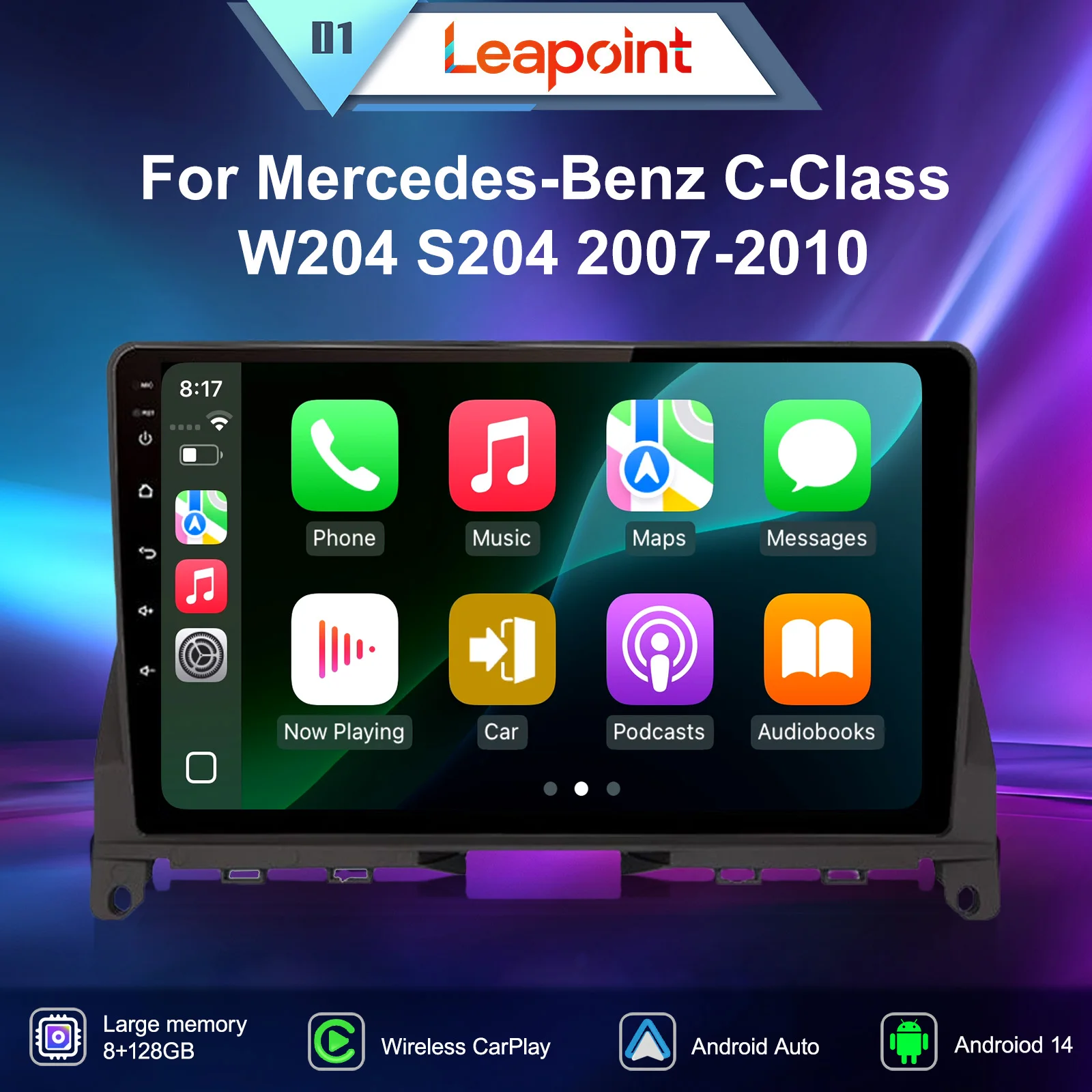 

Leapoint Wireless Carplay Multimedia Player For Mercedes-Benz C-Class W204 S204 2007-2010 Car Radio GPS Navigation 4G WIFI DVD