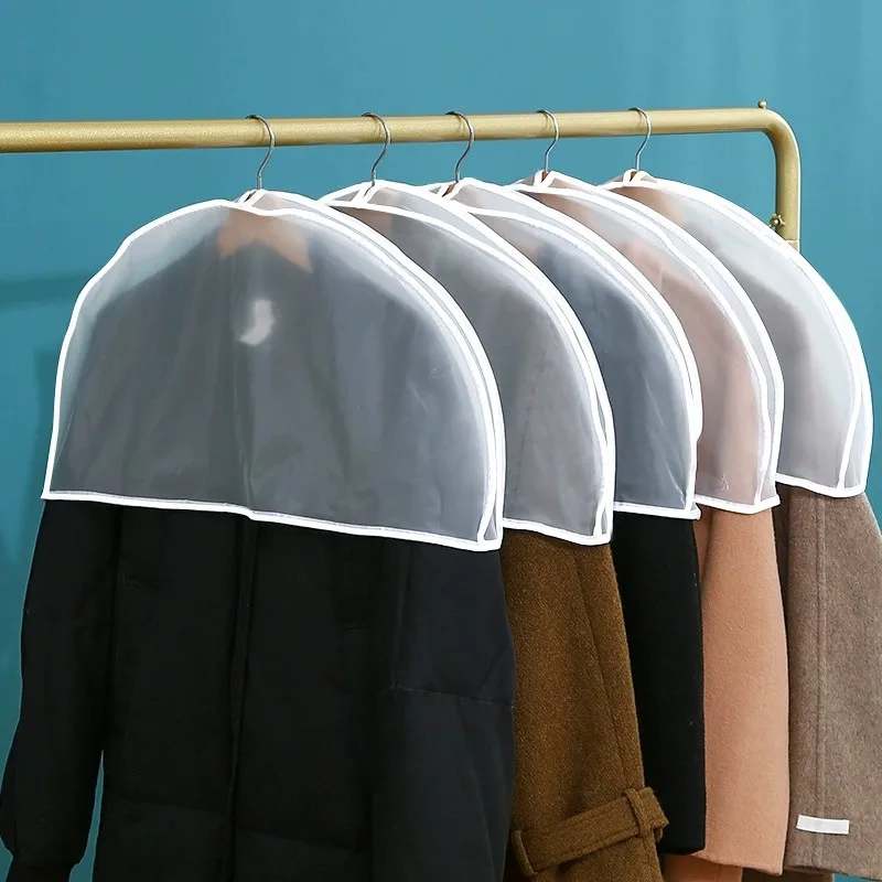 5pcs Durable Transparent Garment Protectors, Half-Body Suit & Coat Covers, Dust & Dirt Protection,Protects Suits,Jackets,Dresses