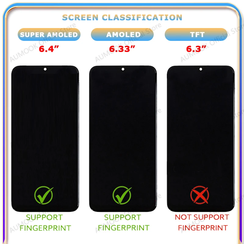 6,4 "AMOLED LCD Für Samsung Galaxy A30s A307F LCD Display Touchscreen Digitizer Montage Mit Rahmen A307G LCD Ersatz teile – Detail 5