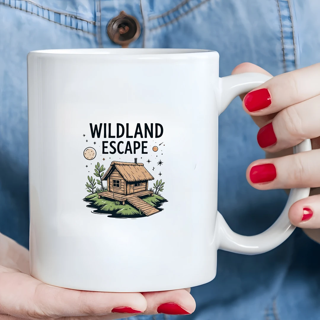 

11oz Cabin Illustration Mug + Wild Home Decor Cup Hot & Cold Beverage Cup Christmas Gift Family Office Cup