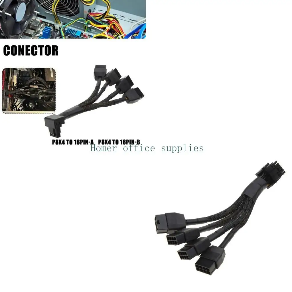 

K43B 16AWG 12VHPWR PCIE 5.0 3x8pin 4x8Pin to16Pin (12+4P) Male 90° Power Extension