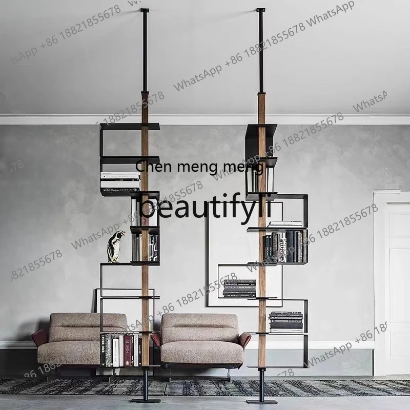 X Rotating Bookshelf Floor Bookcase Minimalist Storage Display Rack Entryway Organizer Decorative Partition