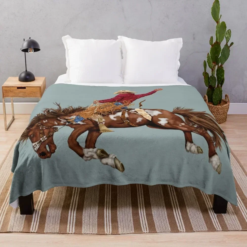 

Vintage rodeo cowboy Throw Blanket Stylish Decor Blanket Gift for Friends Roommate