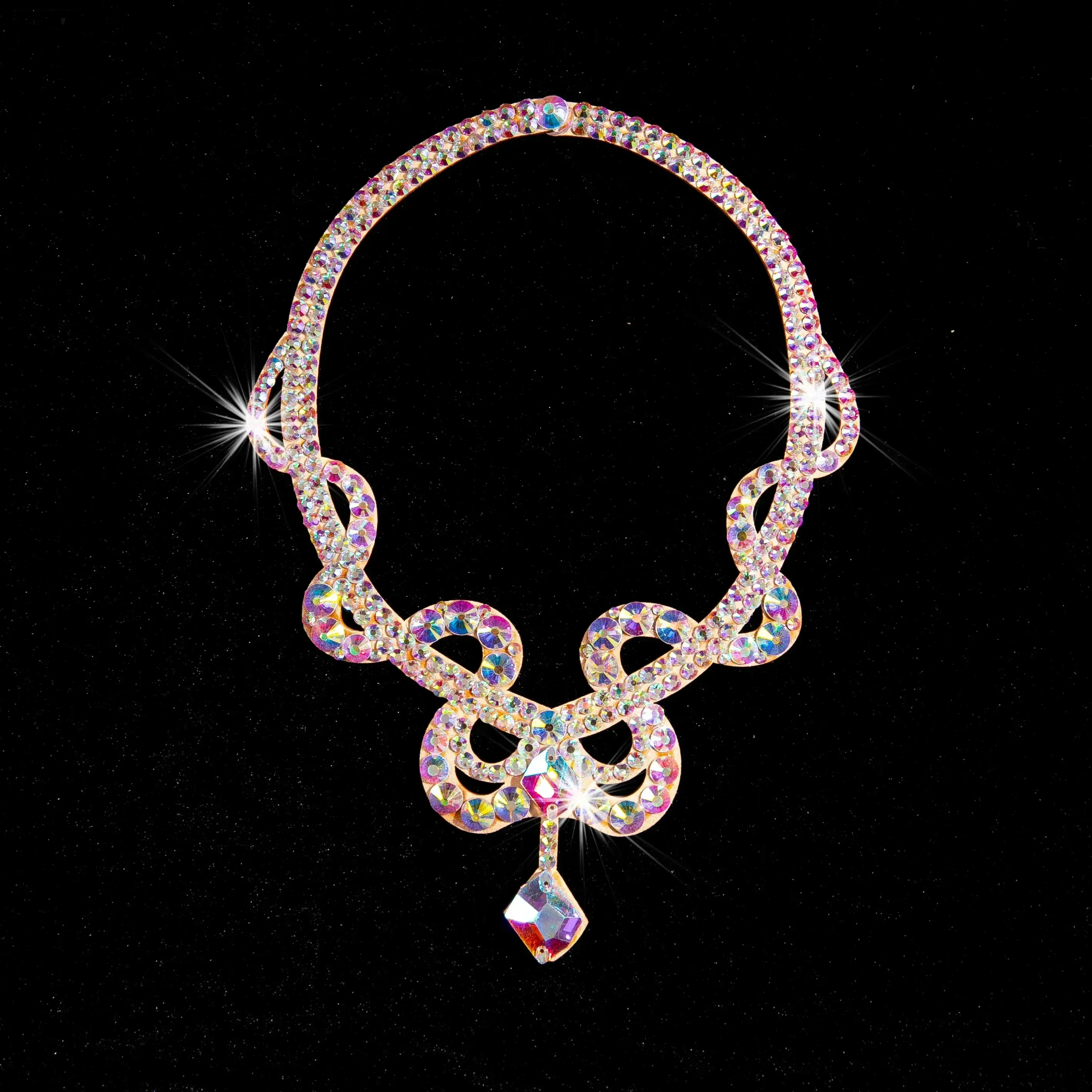 Customized Belly Dance Performance Necklace for Women - Senior Luxury Rhinestones Oriental Modern Dancing Ornament Accessories